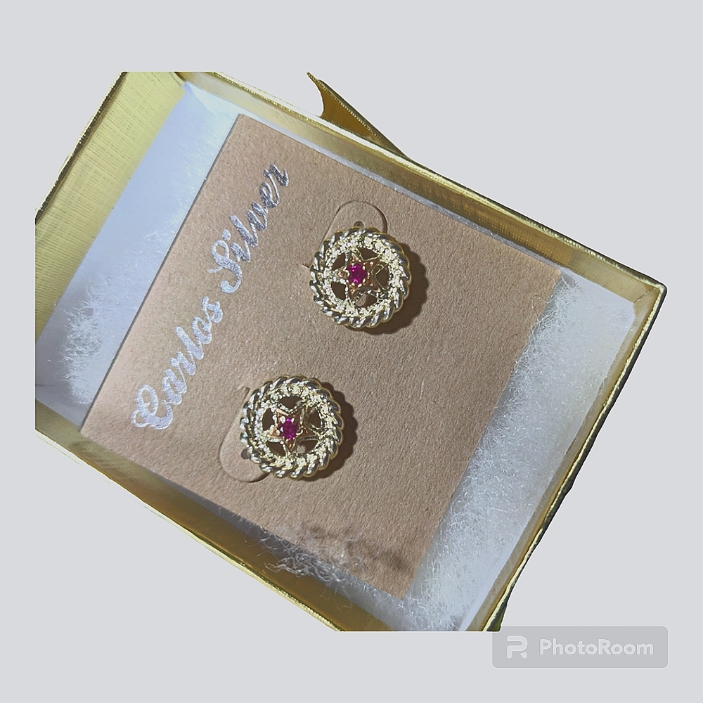 Carlos Silver Stud Texas Star Earrings